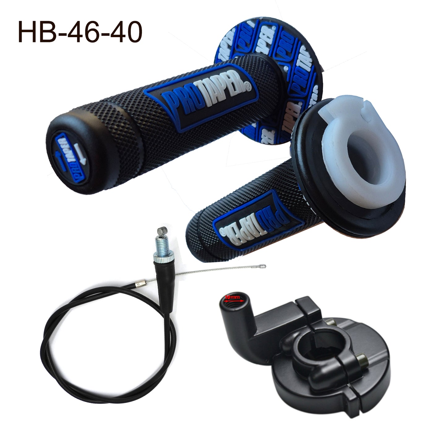 Universal Grip & Throttle Set for ATVs & Dirt Bikes Blue & Black