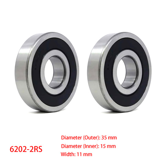6201-2RS Dirt Bike, Mini Bike, & Scooter Sealed Wheel Bearings (Set of 2)