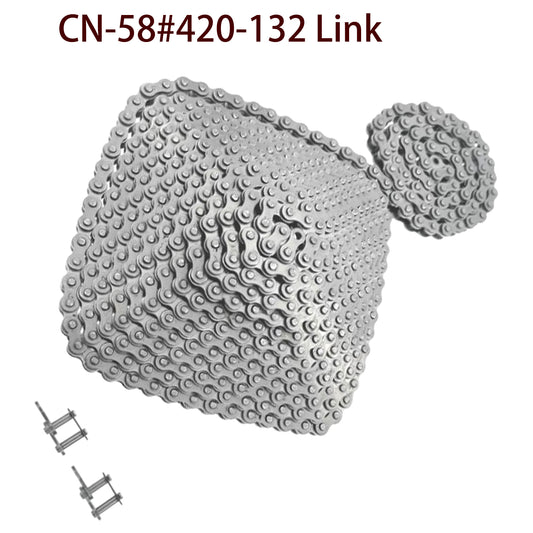 420 Chain 132 Links fit for 50 70 90 110 125cc SSR TaoTao Coolster Apollo Baja 212cc Go Kart Mini Bike Powersports Parts Chinese ATV 4 Wheeler Quad Pit Dirt Bike with Chain Breaker