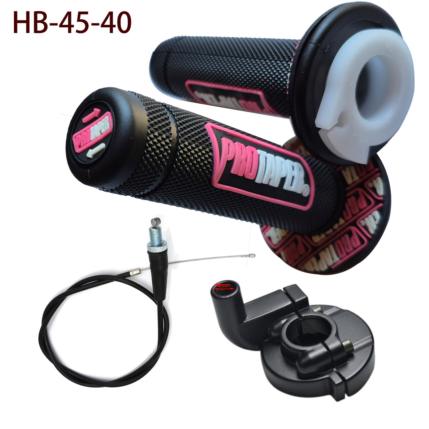 Universal Grip & Throttle Set for ATVs & Dirt Bikes Pink